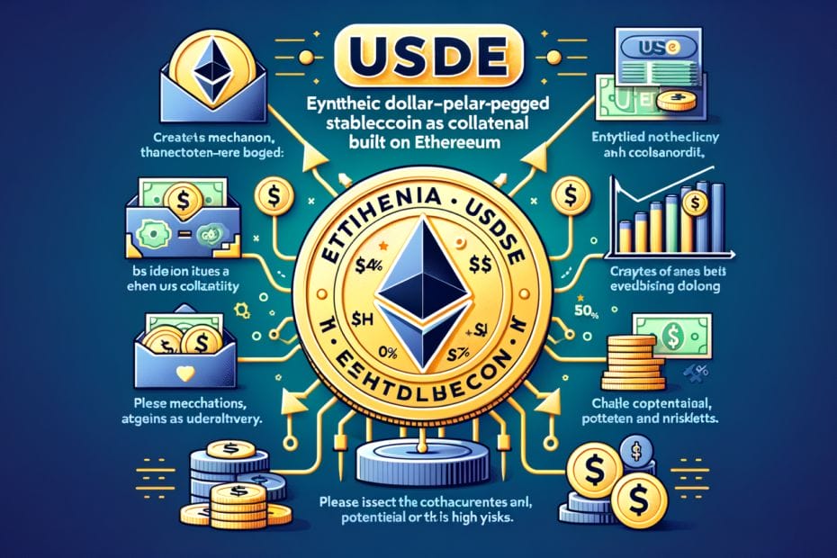 Ethena USDe (USDE) は、イーサリアム上に構築された合成ドルペッグ型ステーブルコインです。ETHを担保に発行され、高い利回りが特徴です。本記事では、USDEの仕組み、特徴、将来性、リスクなどをわかりやすく解説します。