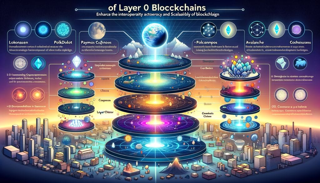 ブロックチェーンの相互運用性とスケーラビリティを向上させるレイヤー0ブロックチェーンについて解説します。Polkadot、Cosmos、Avalancheなどの主要なレイヤー0プロジェクトや、その将来性と課題について分かりやすく説明しています。