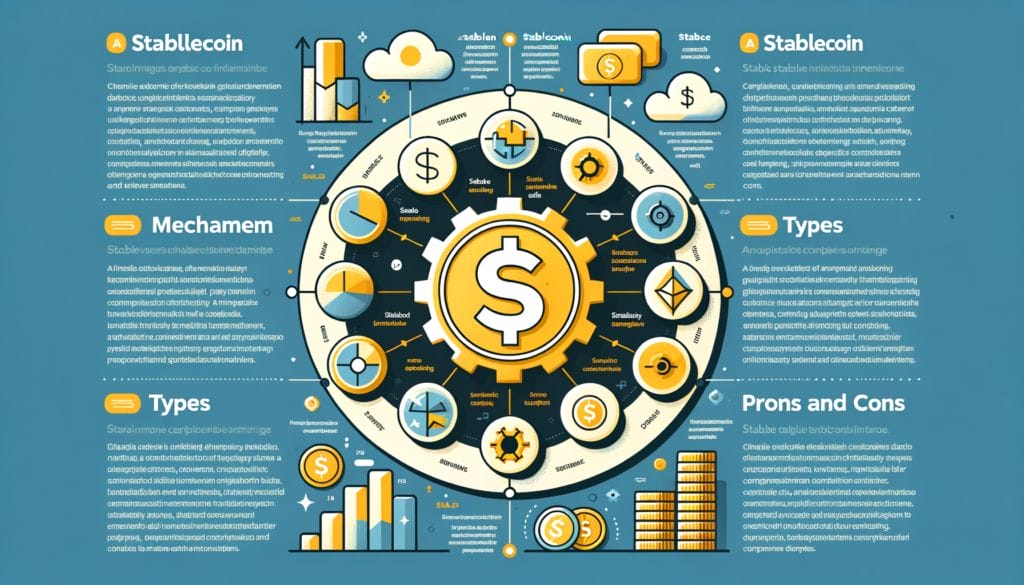 Stablecoin, a type of cryptocurrency, is explained in an easy-to-understand manner, including its structure, types, advantages and disadvantages.